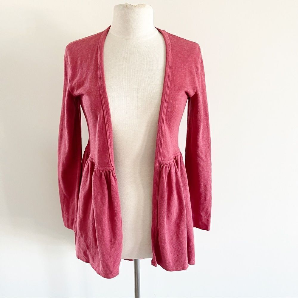 T. La Ruffle Open Front Cardigan Sweater XS